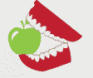 mouth with apple logo